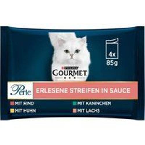 Gourmet Perle 4 X 85 G B?Uf, Poulet, Lapin Et Saumon