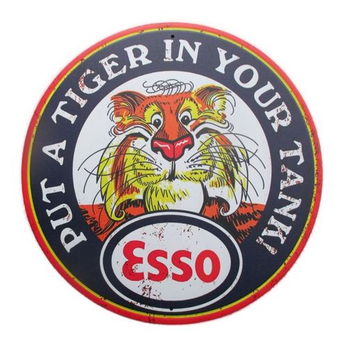 Plaque 30cm Esso Tigre Put A Tiger In Your Tank Déco Garage Huile Essence
