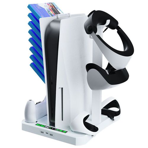 Station De Charge Psvr 2 Et Ps5 Avec Ventilateur De Refroidissement, Support Jdgpokoo Psvr2 Avec Station De Chargement Pour Contrôleur Ps Vr2 Et Ps5, Support D'affichage De Charge Ps5 Vr2 Pour Playstation Vr2 Avec Casque Et Support De Stockage De Jeu
