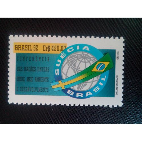 Timbre Bresil Y T 2071 Sommet Onu Eco Rio 92 1992 ( 060108 )