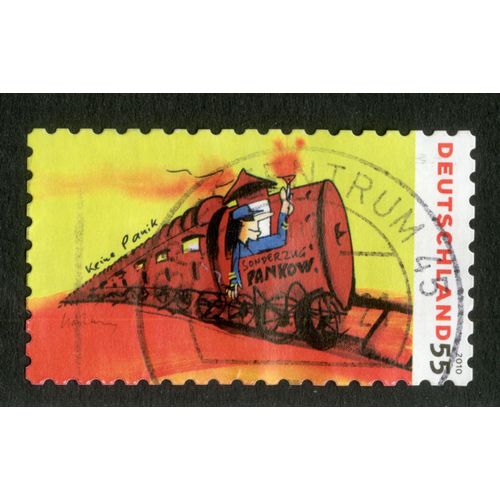 Timbre Oblitéré Deutschland, Keine Panik, Sonderzug Pankow, 2010, 55