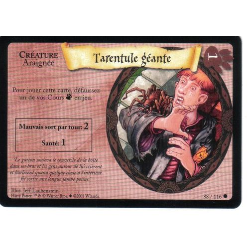 Carte Harry Potter - Tarentule Géante