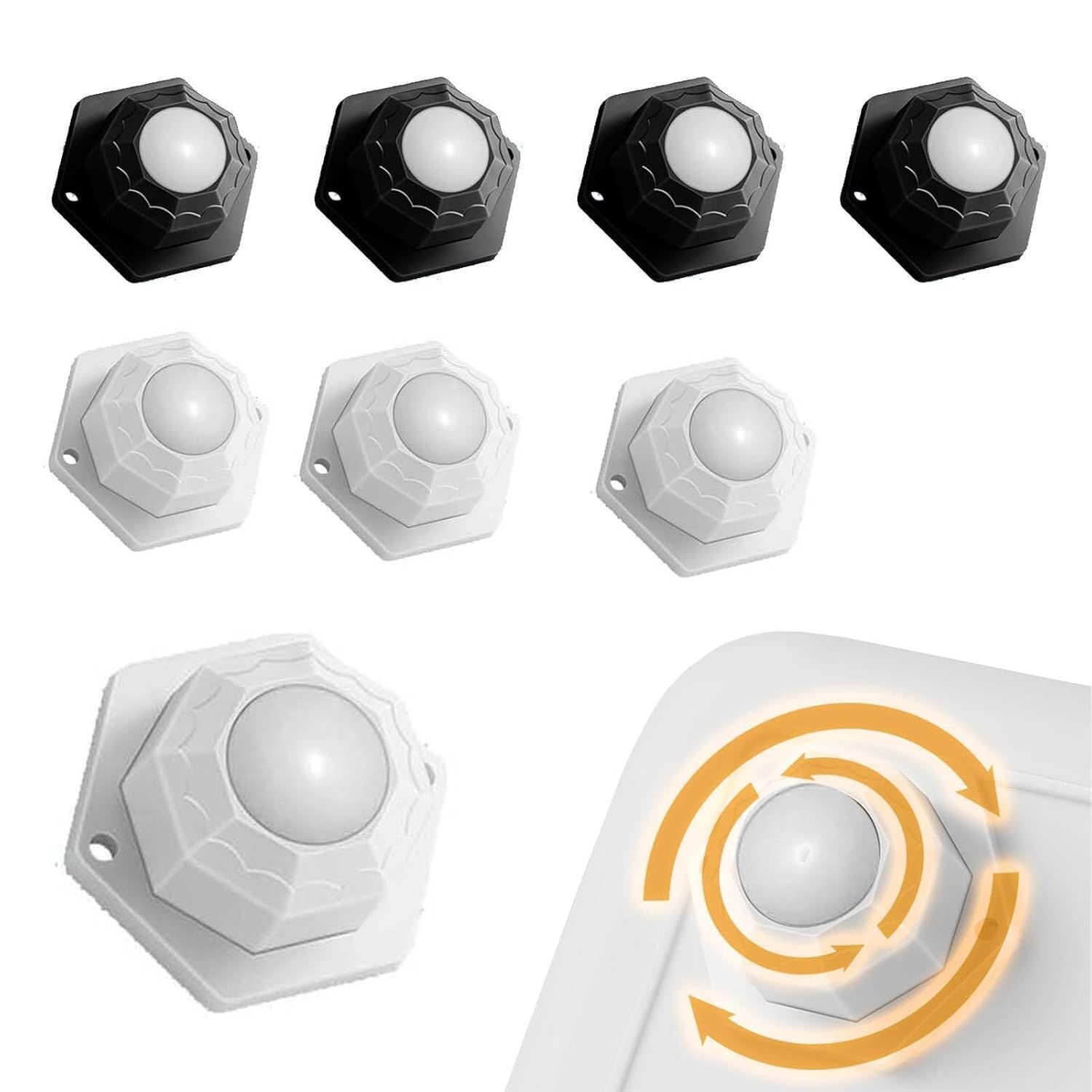 8 Pièces Mini Roulettes Auto-Adhésives, Mini Roulette Roulette Pivo...