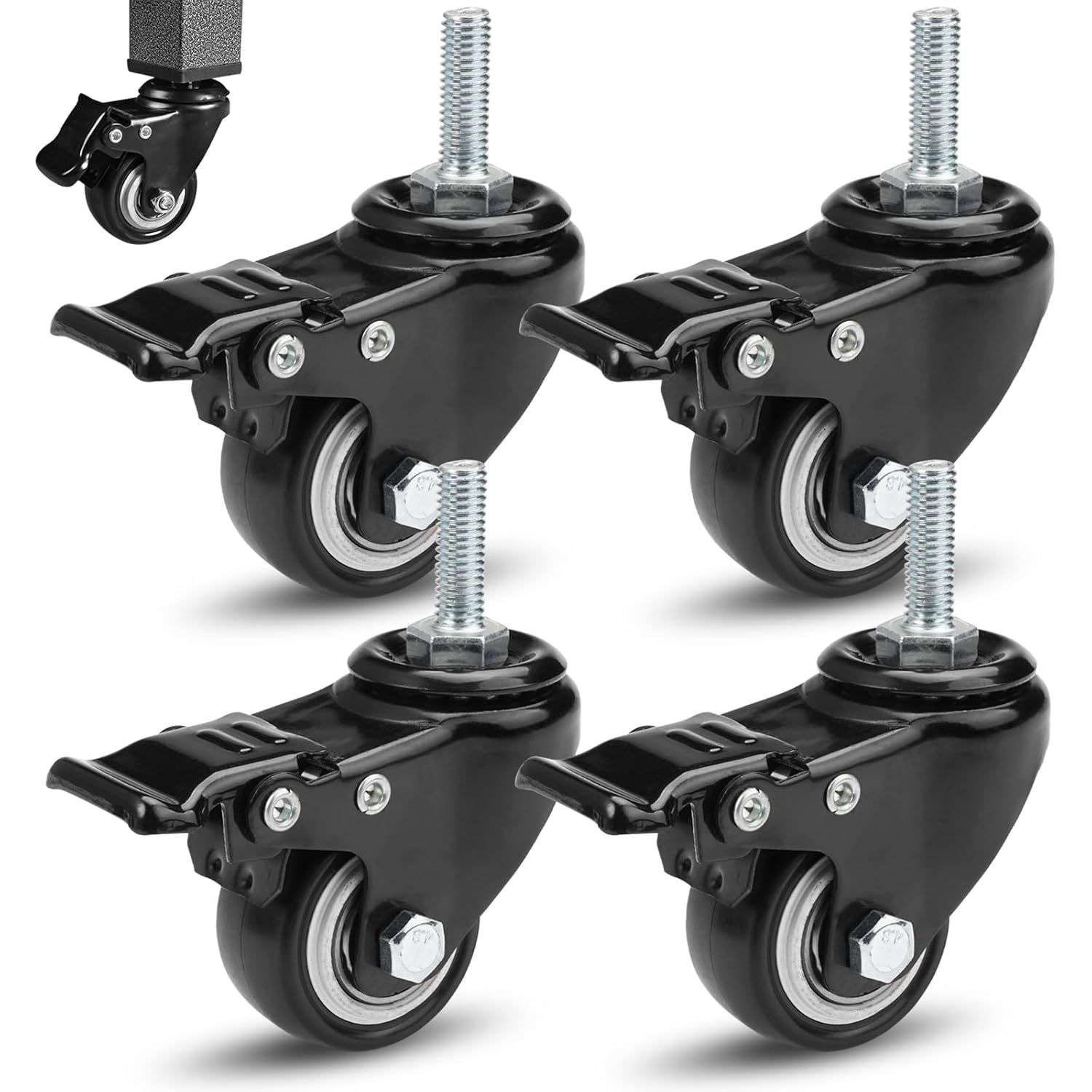 4 Pièces Roulettes Pivotantes, 40mm Roulette Meuble, Roulette Pivot...