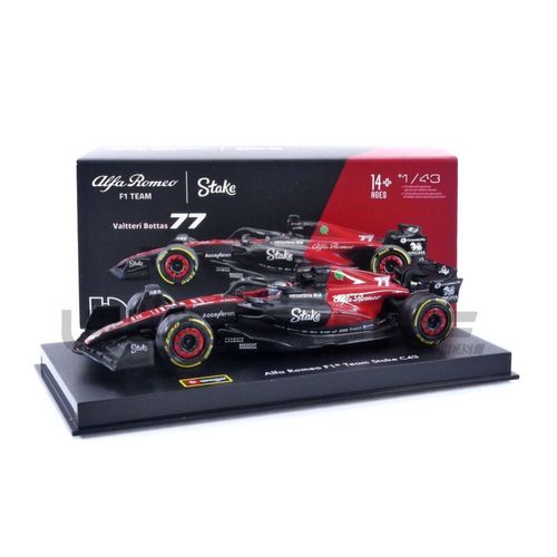 Bburago 1/43 38086b/77 Alfa-Romeo C43 - Season Car 2023 (V. Bottas) Diecast Modelcar-Bburago