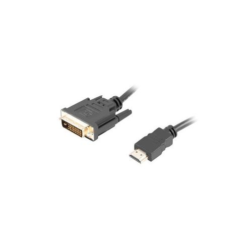Lanberg CA-HDDV-20CU-0018-BK câble vidéo et adaptateur 1,8 m HDMI Type A Standard DVI-D Noir (Lanberg cable HDMI - DVI-D24+1 M/M Dual Link 4K 30Hz, black 1,8m)