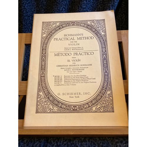Hohmann's Pratical Method Partition Violon Bostelmann Livre 1 Éd. Schirmer