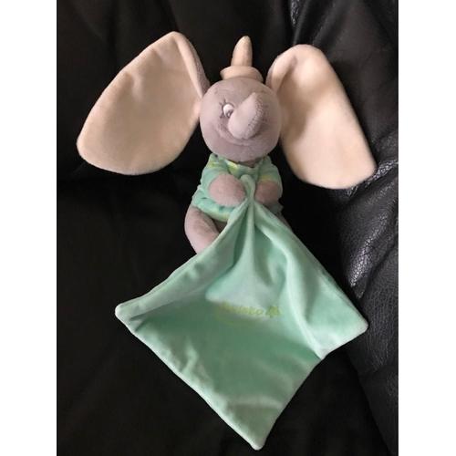 Doudou Mouchoir Dumbo Disney Nicotoy Vert Luminescent Brille Dans Le Noir 17-32cm