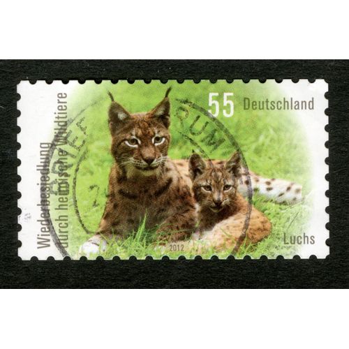 Timbre Oblitéré Deutschland, Luchs, 2012, 55