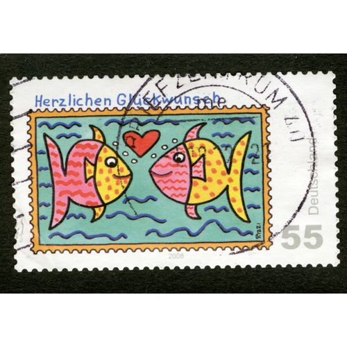 Timbre Oblitéré Deutschland, Herzlichen Gluckwunsch, 55