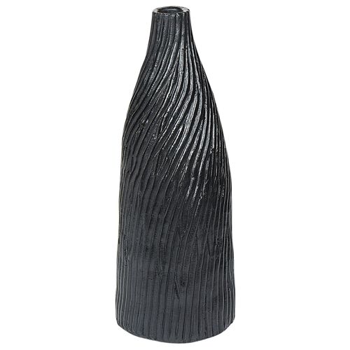Terre cuite Vase décoratif 50 cm Noir Doré FLORENTIA