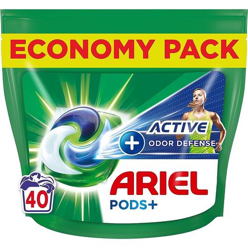 Ariel Pods + Lessive Active Odour Defense en capsules 40 Lavages - Ariel