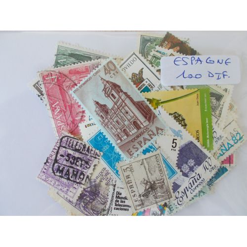 Espagne 100 Timbres Différents