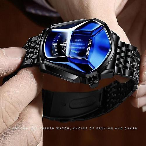 Binbond Montre ¿¿ Quartz De Style Diamant De Luxe Pour Hommes Montres-Bracelets ¿¿Tanches Cadeau Noir Bleu A