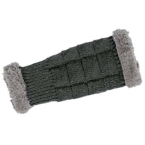 1 Paire De Gants En Tricot Pelucheux Sans Doigts, Chauffe-Mains, Mitaines D'hiver, Gris Fonc¿¿