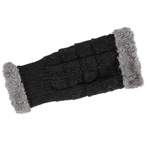 1 Paire De Gants En Tricot Flou Sans Doigts, Chauffe-Mains, Mitaines D'hiver Noires