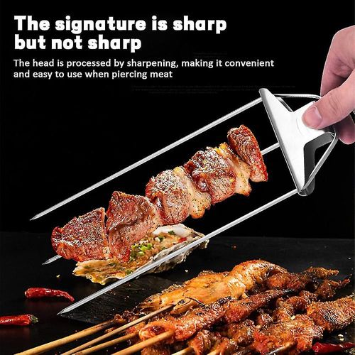 Kebabs ¿¿ 3 Broches, Brochettes De Barbecue R¿¿Utilisables En Acier Inoxydable, Batonnets De Kebab, Parfaits Pour Le Poulet, La Viande, Les L¿¿Gumes, Les Saucisses, Les Outils De Barbecue