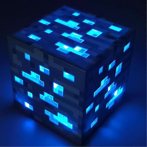 Minecraft Jeu P¿¿Riph¿¿Rique Mineurs Veilleuse Usb D¿¿Cor ¿¿ La Maison Lampe Dr?Le Fans Cadeau Bleu