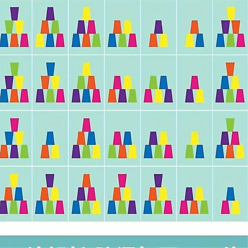 Jeu de gobelets empilables avec 50 cartes de d¿¿fis, 6 gobelets empilables, plastique robuste, jeu familial classique