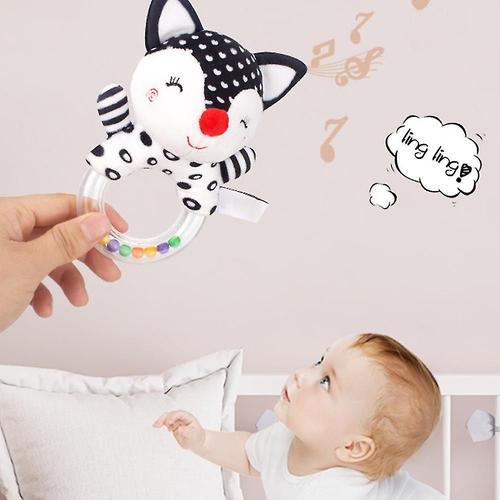 Hochets Doux Pour Nouveau-N¿¿, Jouets Sensoriels, Hochet ¿¿ Main Noir Et Blanc ¿¿ Contraste ¿¿Lev¿¿, Jouet En Peluche, Cadeau Renard