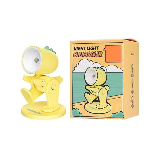 Veilleuse Forme De Dinosaure Mini Lampe De Bureau Support De T¿¿L¿¿Phone Support Cadeaux Jaune