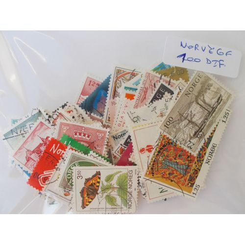 Norvège 100 Timbres Différents