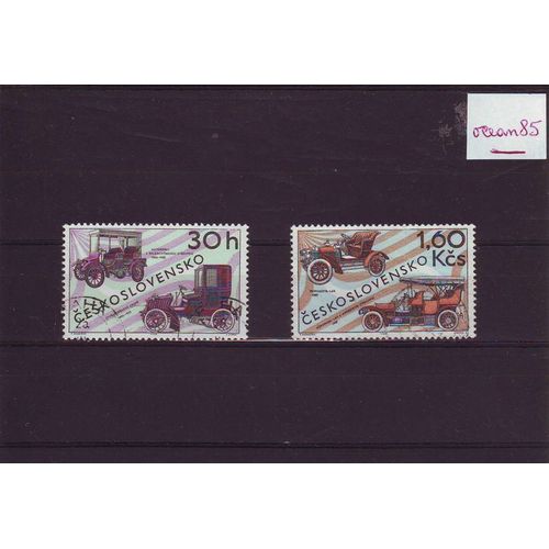 Tchecoslovaquie 1969 : Voitures Anciennes - Lot De 2 Timbres Oblitérés