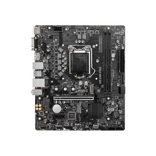 MSI H510M PRO - Carte-mère - micro ATX - Socket LGA1200 - H510 Chipset - USB 3.2 Gen 1 - Gigabit LAN - carte graphique embarquée (unité centrale requise) - audio HD (8 canaux)