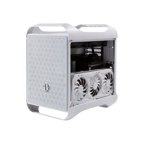 BitFenix Prodigy M 2022 - Tour - micro ATX - panneau latéral fenêtré - pas d'alimentation (ATX) - blanc - USB/Audio
