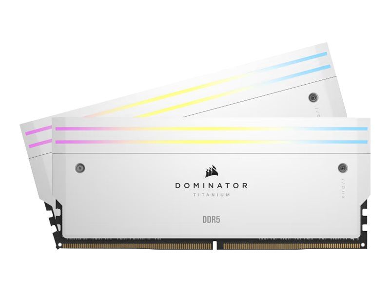 CORSAIR Dominator Titanium RGB - DDR5 - kit - 32 Go: 2 x 16 Go - DIMM 288 broches - 7000 MHz / PC5-56000 - CL34 - 1.45 V - mémoire sans tampon - blanc