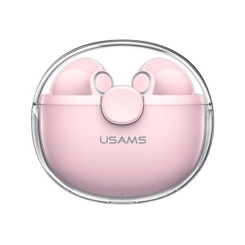 USAMS BU Series BU12 - Écouteurs sans fil avec micro - intra-auriculaire - Bluetooth - rose