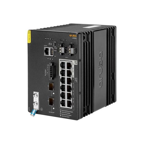 HPE Aruba 4100i - Commutateur - 8 x 10/100/1000 (PoE Class 4) + 4 x 10/100/1000 (PoE Class 6) + 2 x SFP+ - Montage sur rail DIN - PoE Class 4 / PoE Class 6
