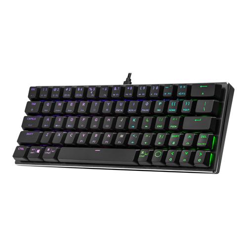 Cooler Master SK620 - Clavier - rétroéclairé - USB - Français - commutateur : Low Profile Red - gris sidéral