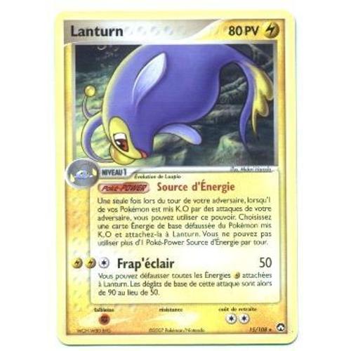 Pokemon Francaise Ex Gardiens Du Pouvoir Rare N° 15/108 Lanturn