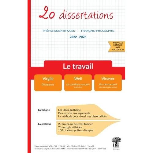 Le Travail - 20 Dissertations Avec Analyses Et Commentaires