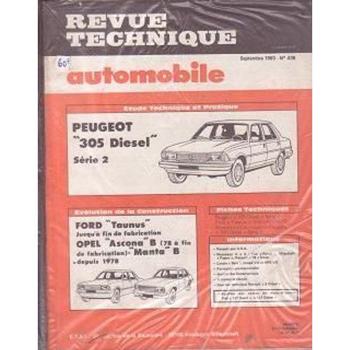 Revue Technique Automobile  N° 436 : Peugeot 305 Diesel Série2