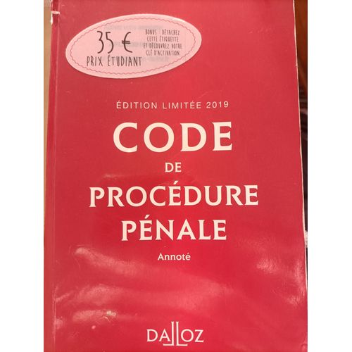 Code De Procédure Pénale Édition Limitée 2019