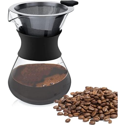 Tasse verseuse cafetière 400ml,cafetiere,cafetière manuelle avec fi...