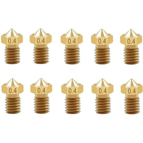 Flsun 10Pcs 0.4 Mm Cuivre T¿¿te d'impression pour Imprimante 3D Filament De 1,75 Mm