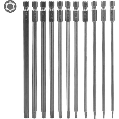 Tournevis ¿¿ Main Sets avec 2 Tournevis ¿¿ Cliquet Magn¿¿tique, 11PCS Torx Hex Tige 150mm, S2 Alliage d'Acier, T5 T6 T7 T8 T9 T10 T15 T20 T25 T27 T30 T40, Embouts Magn¿¿tiques