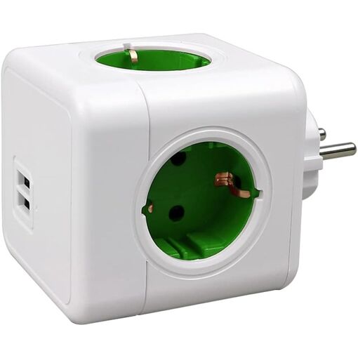 Prise USB Multiple, Multiprise Murale Cube 4 Prises avec 2 USB Sect...