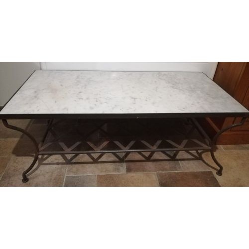 Table Basse Marbre Et Fer Forgé ( Artisanale)