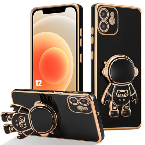 Coque Avec Support Pour Iphone 12, Protection Anti-Rayures Tpu Souple Space Man Astronaute - Noir - E.F.Connection