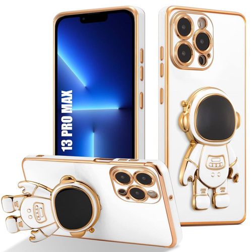 Coque Pour Iphone 13 Pro Max, Protection Silicone Antichoc Avec Support Motif Space Man - Blanc - E.F.Connection