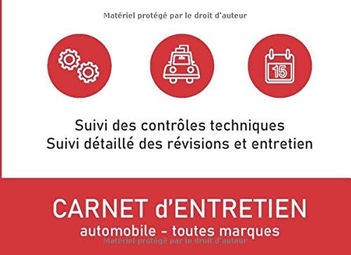 Carnet d'entretien voiture - toutes marques: Carnet entretien véhicule, Suivi contrôles techniques + suivi entretien du véhicule, 101 pages,   de couverture imitation cuir noir fond bleu