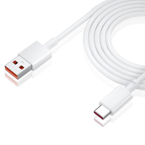 Câble USB-C 6A Charge Rapide pour Xiaomi 13, 13 Pro, Xiaomi 13T, 13T Pro, 13 Ultra, 13 Lite - Blanc 1 Mètre - BOOLING