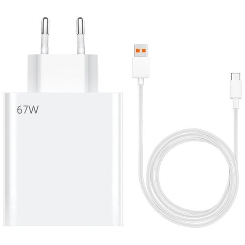 Chargeur Ultra Rapide 67w Usb + Câble Usb-C 6a 1 Mètre Pour Xiaomi 14 Et Xiaomi 14 Pro - Booling