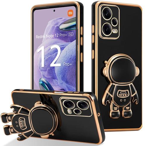 Coque Avec Support Pour Xiaomi Redmi Note 12 Pro Plus 5g, Protection Anti-Rayures Tpu Souple Space Man Astronaute - Noir - E.F.Connection