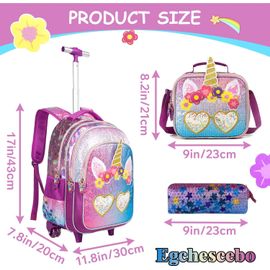 Sac A Dos Enfant Cartable Cabine Roulette Fille Primaire Étudiant