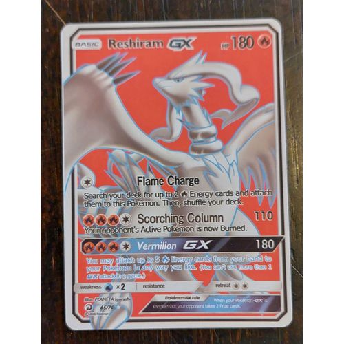 Carte Pokemon Basic Reshiram Gx 180